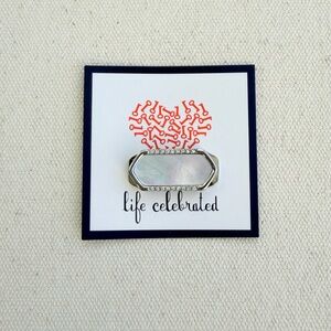 *Geo Bar Focal Charm* KEEP COLLECTIVE Retired Silver Mother of Pearl